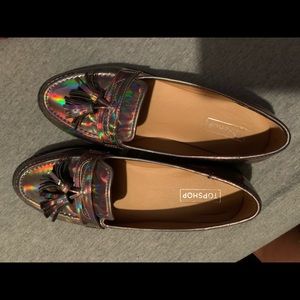Holographic top shop loafers